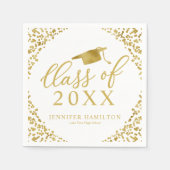 Klasse 2024 Elegante Gold White Graduation Party Serviette (Vorderseite)