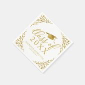 Klasse 2024 Elegante Gold White Graduation Party Serviette (Ecke)