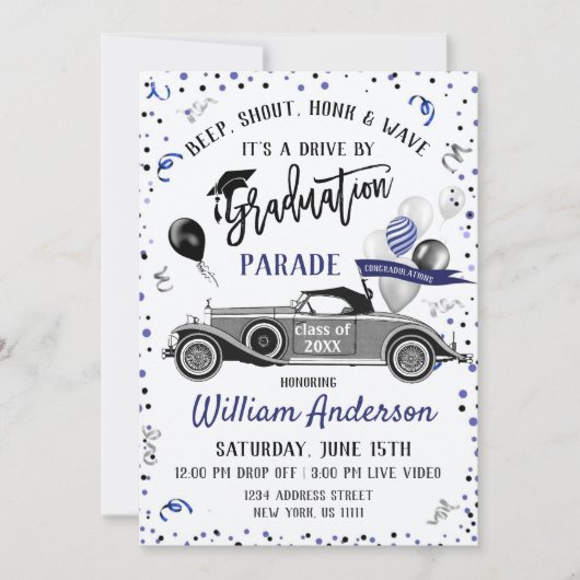 Klasse 2024: FAHRZEUG NACH Abitur Einladung (Vorderseite)