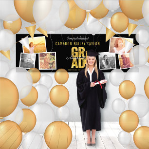Klasse 2024: Fett GRAD 6 Foto Graduation Party Banner