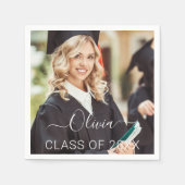 Klasse 2024 Foto Abschluss Graduate Serviette (Vorderseite)