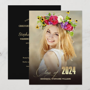 Klasse 2024   Foto Graduation Party Einladung