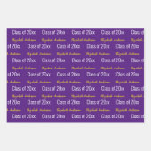 Klasse 2024 Grad Lila Weißes Gold Geschenkpapier Set (Vorderseite 2)