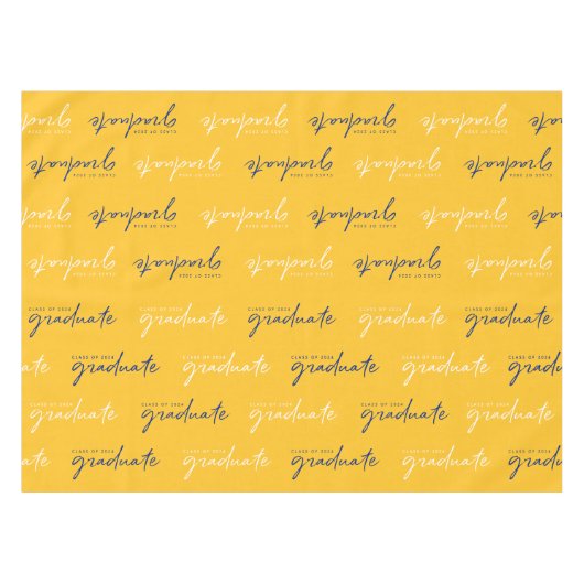 Klasse 2024 Graduate Yellow Blue White Tischdecke (Vorderseite (Horizontal))