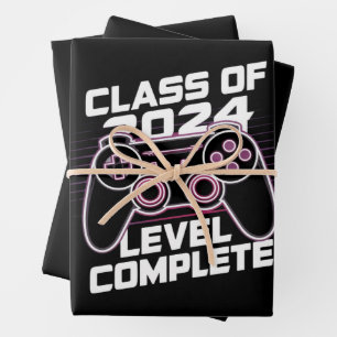 Klasse 2024 Level Abschluss Senior-Abschlussfeier Geschenkpapier Set