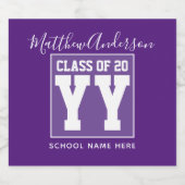 Klasse 2024 Moderner königlicher Lila Abschluss Schaumweinetikett (Einzelnes Label)