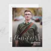 Klasse 2024 Name des männlichen Fotos Ankündigungspostkarte (Vorne/Hinten)