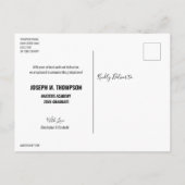 Klasse 2024 Name des männlichen Fotos Ankündigungspostkarte (Rückseite)