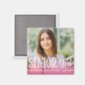 Klasse 2024 Niedliches rosa Foto Keepake Abschluss Magnet (Vorderseite/Rückseite)