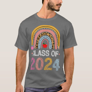 Klasse 2024 Rainbow Leopard Graduate PreK Kinder T-Shirt