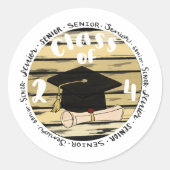 Klasse 2024 runder aufkleber (Vorderseite)