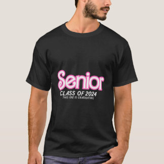 Klasse 2024 Senior Pink Retro Classic Girl Grad T-Shirt