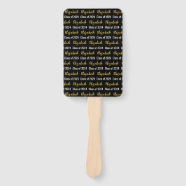 Klasse 2024 und Name des Absolventen Schwarz-weiße Fächer