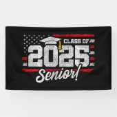 Klasse 2025 Abschluss American Flag Senior 2025 Banner (Horizontal)