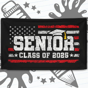 Klasse 2025 Abschluss American Flag Senior 2025 Banner