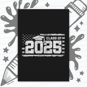Klasse 2025 Abschluss American Flag Senior 2025 Karte
