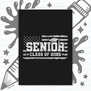 Klasse 2025 Abschluss American Flag Senior 2025 Karte