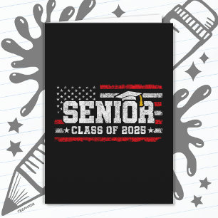 Klasse 2025 Abschluss American Flag Senior 2025 Karte