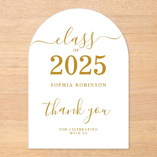 Klasse 2025 Abschluss Dankeschön Karte Acryleinladungen (Vorderseite)