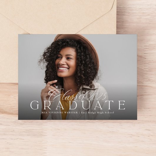 Klasse 2025 Abschluss einfaches, elegantes Foto Ankündigung