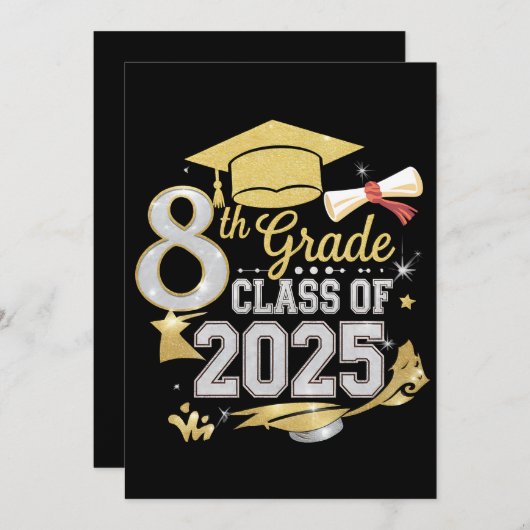 Klasse 2025 Abschluss Einladung (Vorne/Hinten)