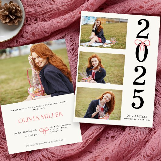 Klasse 2025 Abschluss Foto Senior modernes Party Einladung