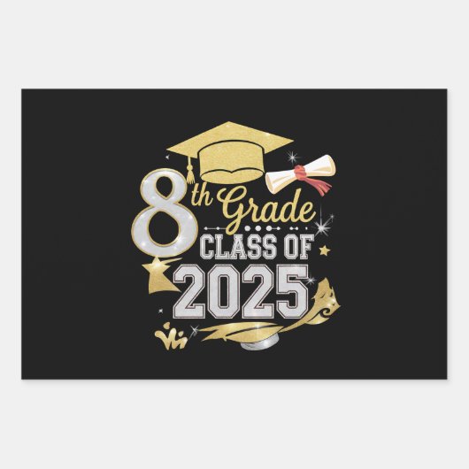 Klasse 2025 Abschluss Geschenkpapier Set (Vorderseite)