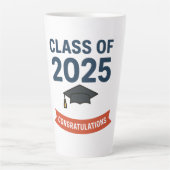 Klasse 2025 Abschluss Glückwunsch Geschenk Milchtasse (Vorderseite)