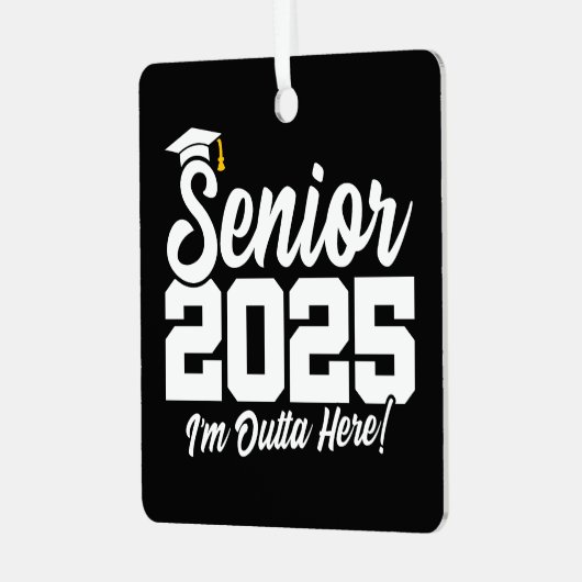 Klasse 2025 Abschluss High School Senior 2025 Ornament Aus Metall (Vorderseite links)