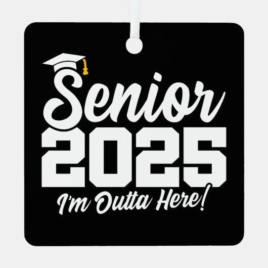 Klasse 2025 Abschluss High School Senior 2025 Ornament Aus Metall (Rückseite)