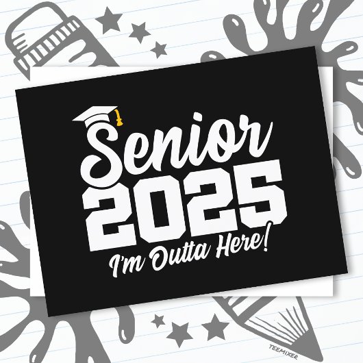 Klasse 2025 Abschluss High School Senior 2025 Postkarte