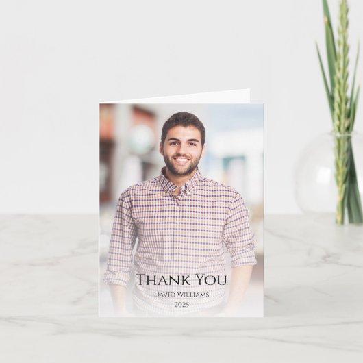 Klasse 2025 Abschluss Modernes Foto Dankeskarte (Vorderseite)