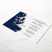 Klasse 2025 Abschluss Navy Blue and Silver Foil Folieneinladung (Gedreht)