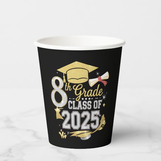 Klasse 2025 Abschluss Pappbecher (Vorderseite)
