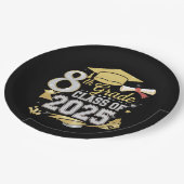 Klasse 2025 Abschluss Pappteller (Schrägansicht)