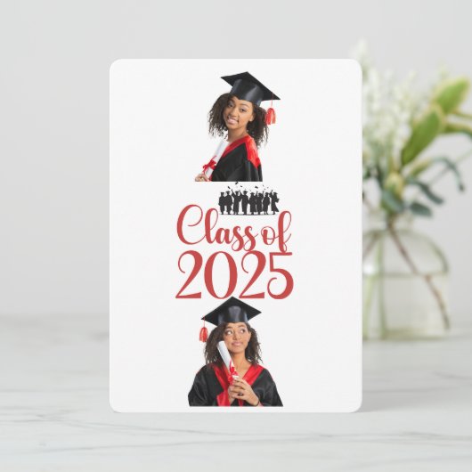 Klasse 2025 Abschluss Personalisiert Einladung (Stehend Vorderseite)