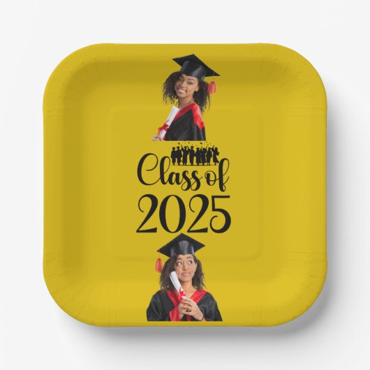Klasse 2025 Abschluss Personalisiert Pappteller (Vorderseite)