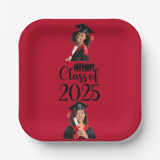 Klasse 2025 Abschluss Personalisiert Pappteller (Vorderseite)