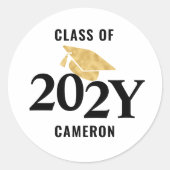 Klasse 2025 Abschluss Personalisiert Runder Aufkleber (Vorderseite)