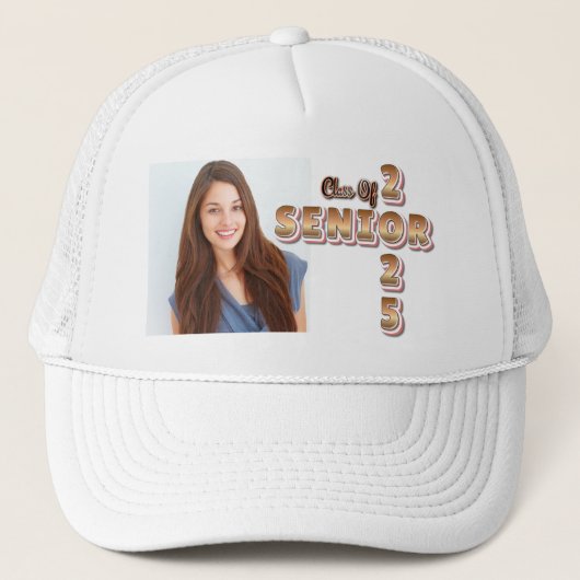 Klasse 2025 Abschluss Senior Graduate Foto Truckerkappe (Vorderseite)