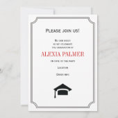 Klasse 2025 Absolvent einfache Rot handschriftlich Einladung (Rückseite)