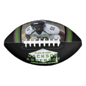 Klasse 2025 Anpassbares Foto Keepake Black Football (Vorderseite)