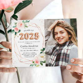 Klasse 2025 Ballon Letters Foto Abschluss Einladung