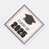 Klasse 2025 Blau und Orange Serviette (Ecke)