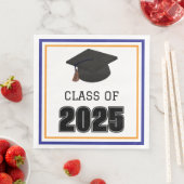 Klasse 2025 Blau und Orange Serviette (Beispiel)