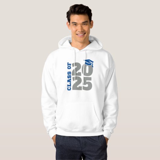 Klasse 2025 Blue and Gray Graduate Hoodie (Vorne ganz)