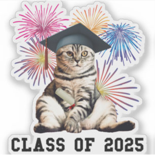 Klasse 2025 Cat Lover Aufkleber