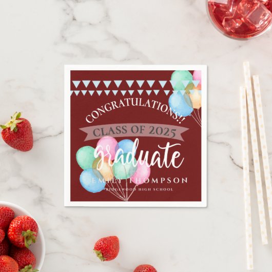 Klasse 2025 Celebration Ballon Graduation Party Serviette (Beispiel)