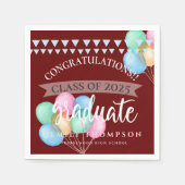 Klasse 2025 Celebration Ballon Graduation Party Serviette (Vorderseite)