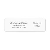 Klasse 2025 Einfache Abschluss-Rücksendeadresse (Vorne)